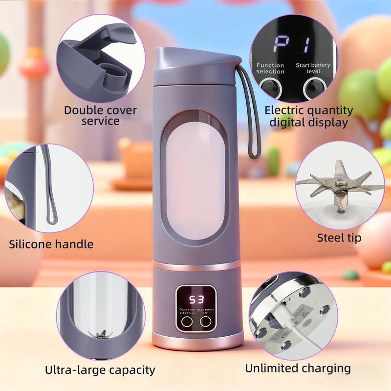 Ultimate Portable Blender! USB Rechargeable & Compact for Smoothies On-The-Go - Perfect Travel, Back to School & Gym! Leak Proof Design, Makes Shakes & Baby Food in Seconds Cup Juicer Rechargeable Mini Blender Vegetable